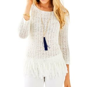 Lilly Pulitzer Brunswick Sweater, Resort White, Lg